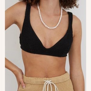 Donni Waffle Bralette in Black